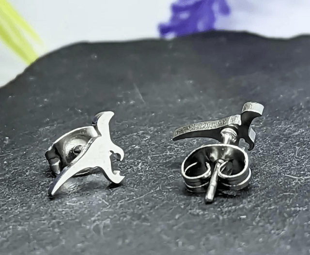 Stainless Steel Dinosaur/T-Rex Stud Earrings 