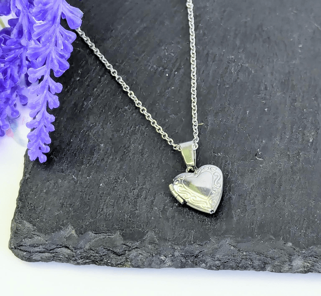 Stainless Steel Necklace With Heart Locket Pendant 