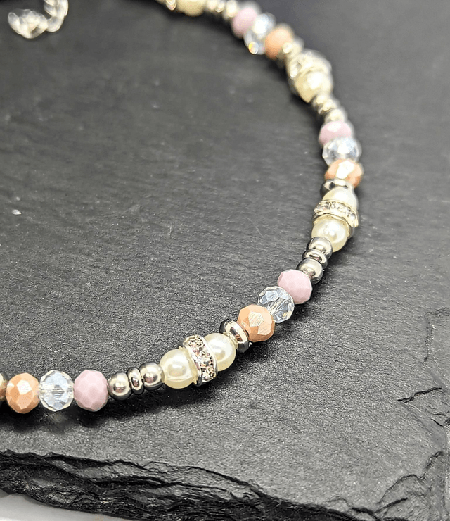 Stainless Steel & Pastel Coloured Boho Beaded Anklet 