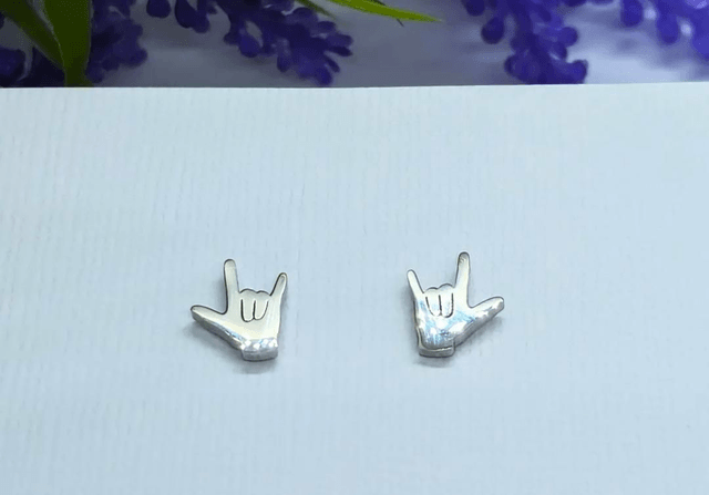 Stainless Steel "Rock Out" Stud Earrings 