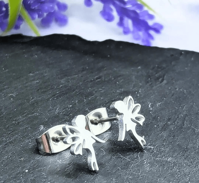Stainless Steel Fairy Stud Earrings 