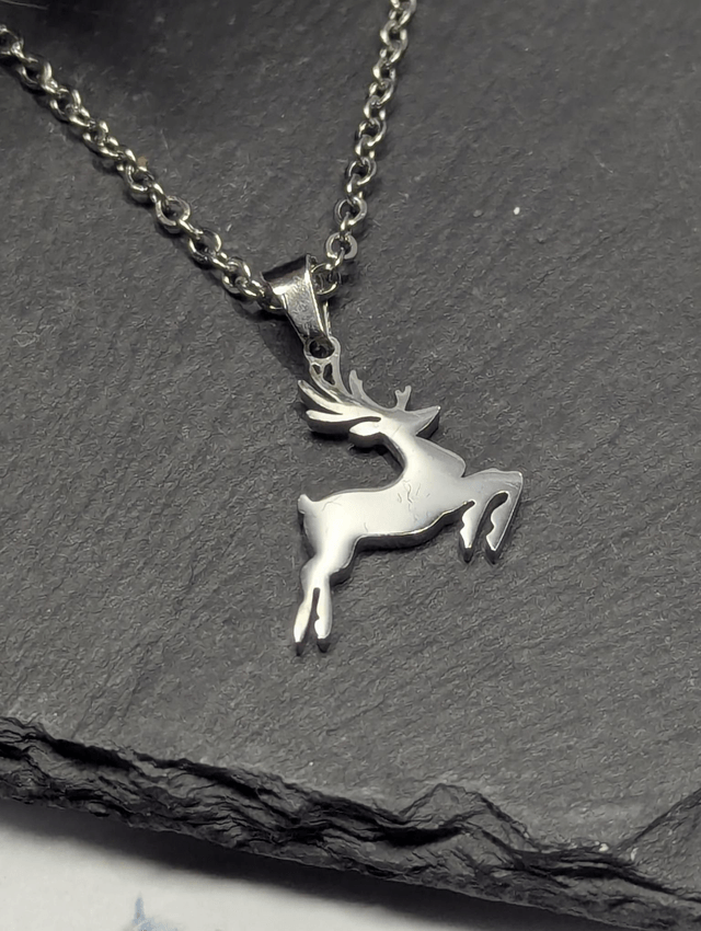 Stainless Steel Necklace With Deer Pendant 