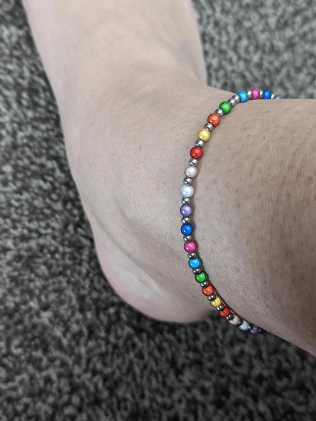 Rainbow Miracle Bead & Stainless Steel Anklet 