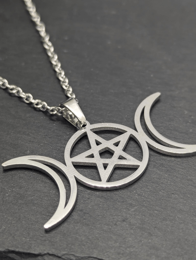 Stainless Steel Necklace with Pentagram Charm