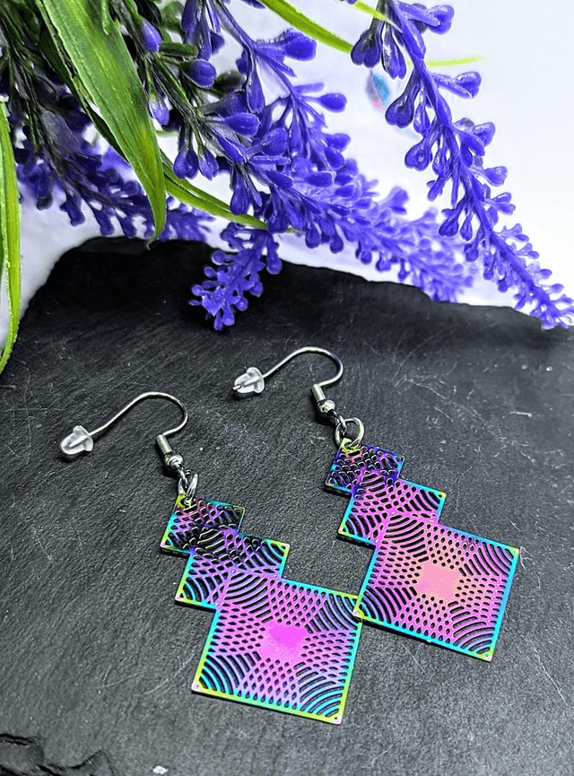 Electroplated Stainless Steel Dainty Diamond Drop Earrings 