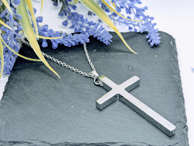 Stainless Steel Necklace With Cross Pendant 