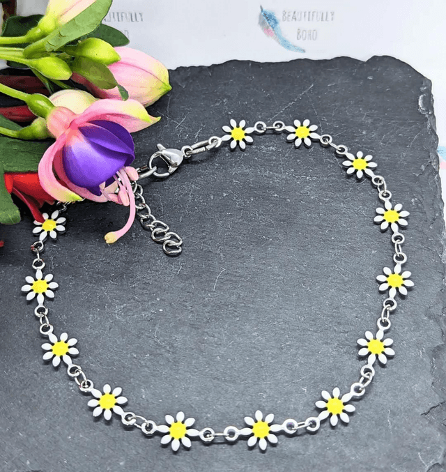 Stainless Steel Daisy Chain Anklet